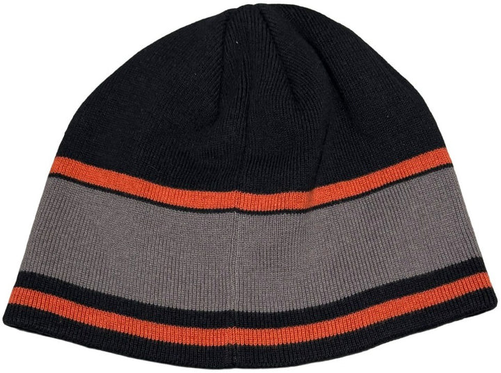 Harley Davidson 'Orange/Grey' Striped Beanie