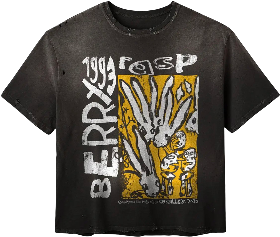 Gold+Vintage Gallery Raspberry Hills 'Code 77' Black Tee
