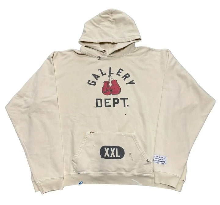 Gallery Dept. 'Boxing Merch' Painted Cream Hoodie