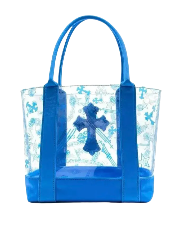 Chrome Hearts 'Blue Cross' Clear Mini Tote Bag