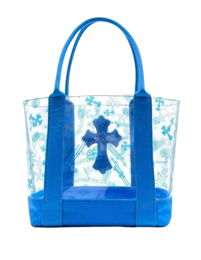 Chrome Hearts 'Blue Cross' Clear Mini Tote Bag