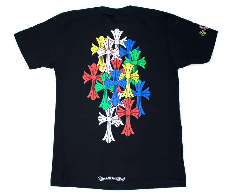 Chrome Hearts 'Multicolor Cross' Cemetery Black Pocket Tee