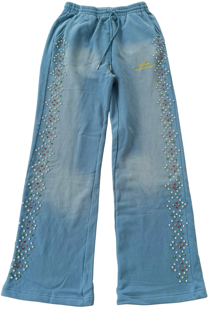 Happy Memories Don't Die HMDD 'Blue' Crystal Sweatpants