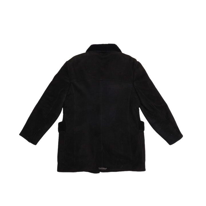 Chrome Hearts 'Suede Nubuk Leather' Zip Up Button Shearling Jacket