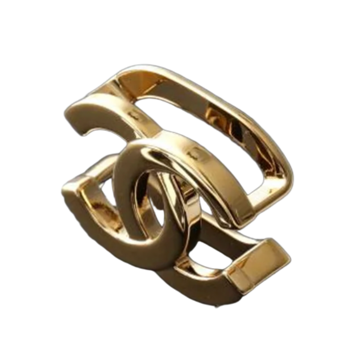 新品、未使用CHANEL26Sスカーフリング　ゴールド Chanel 26S 'Gold CC' Scarf RIng – Showroom LA