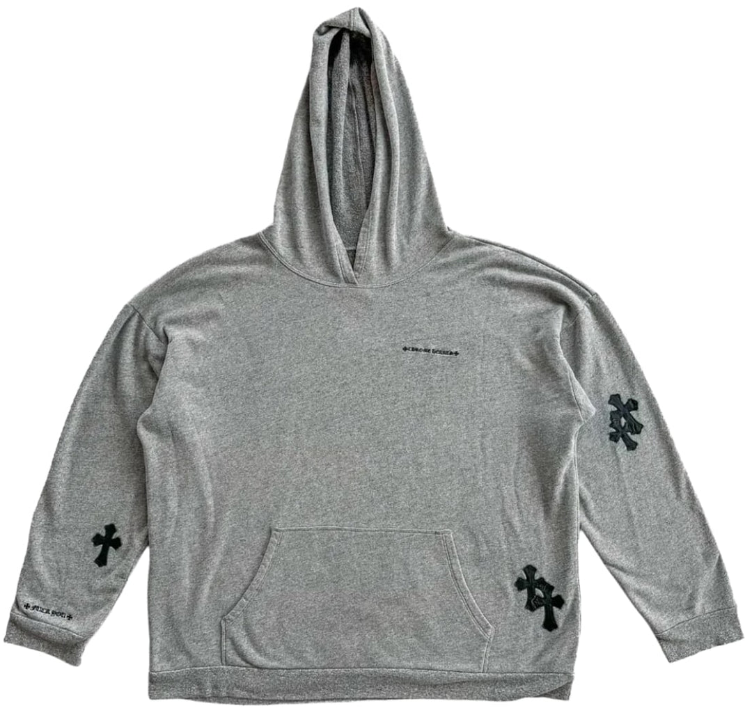 Chrome Hearts 'Grey' Black Cross Patch Hoodie