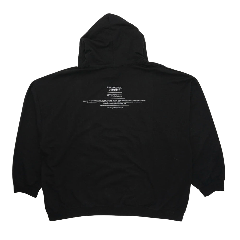Balenciaga 'Couture' Black Oversized Hoodie