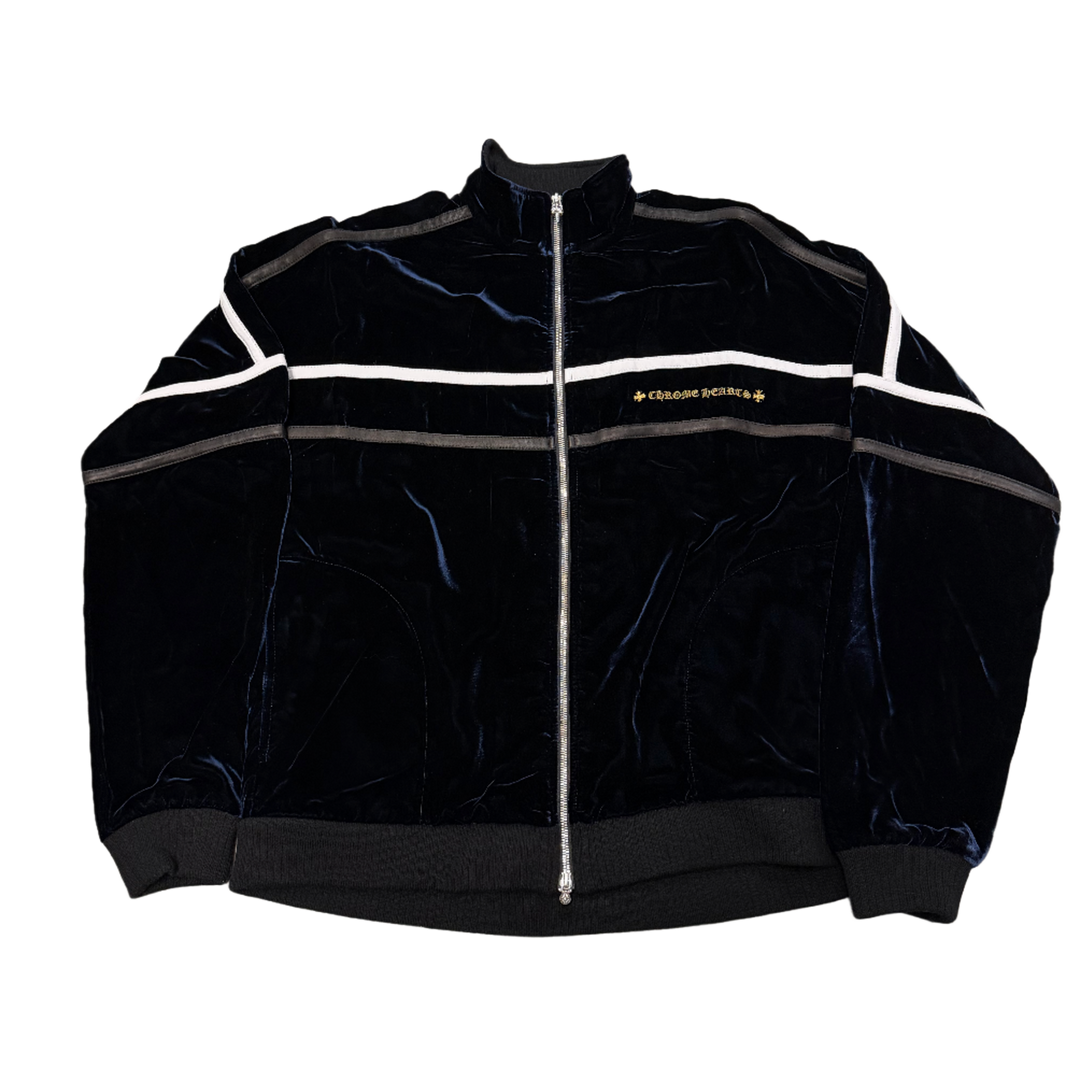 Chrome Hearts 'Navy' Y Not Velour Zip Up Track Jacket