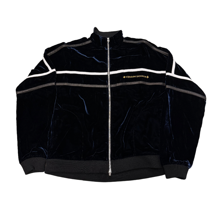 Chrome Hearts 'Navy' Y Not Velour Zip Up Track Jacket