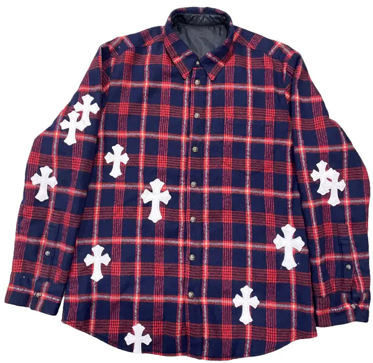 Chrome Hearts 'Blue/Red' Reversible Quilted Flannel