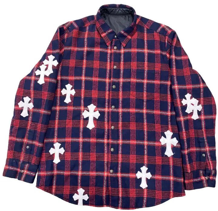 Chrome Hearts 'Blue/Red' Reversible Quilted Flannel