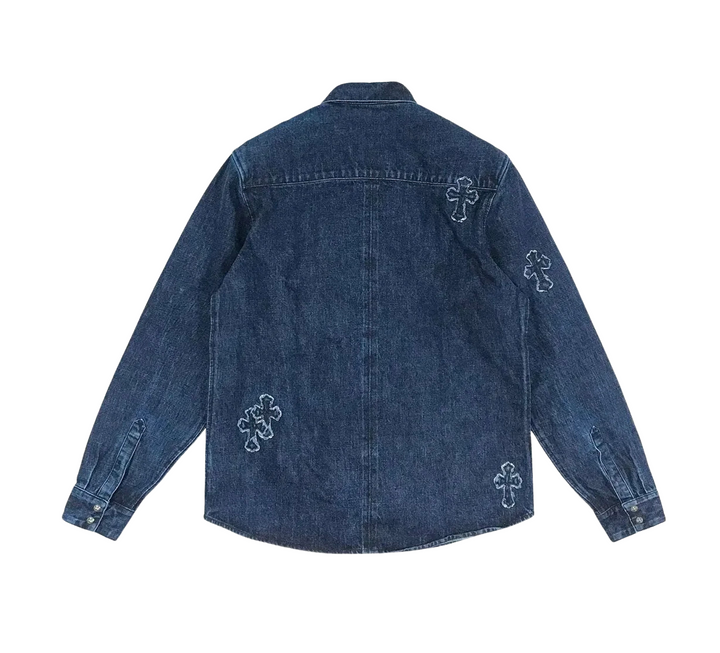 Chrome Hearts 'Denim' 14 Patch Button Up Shirt