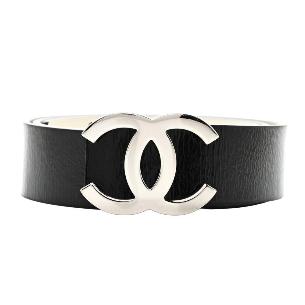 Chanel 'Patent Calfskin CC' Reversible Belt