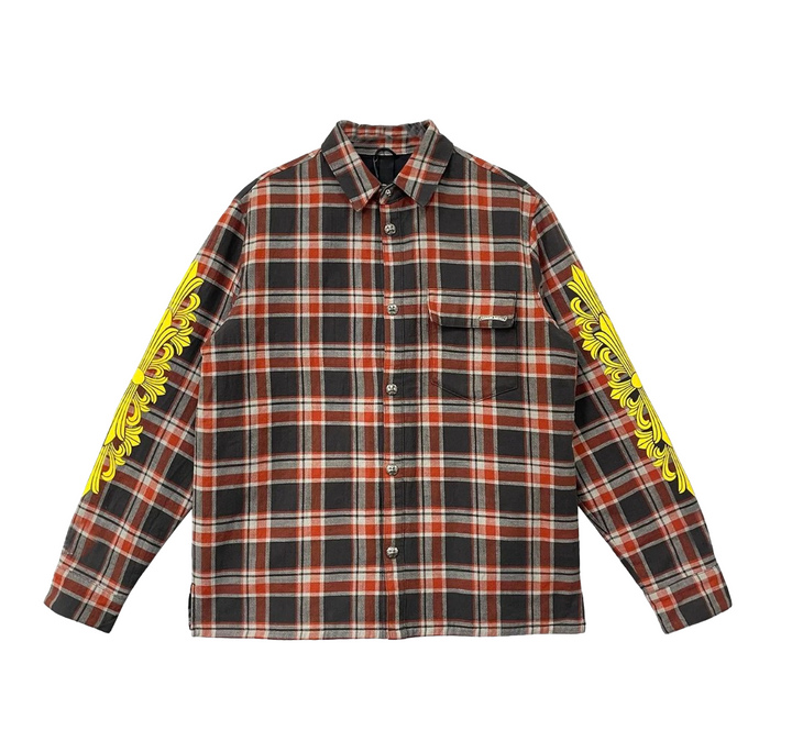 Chrome Hearts 'Yellow Cross Logo' Plaid Quilted Flannel