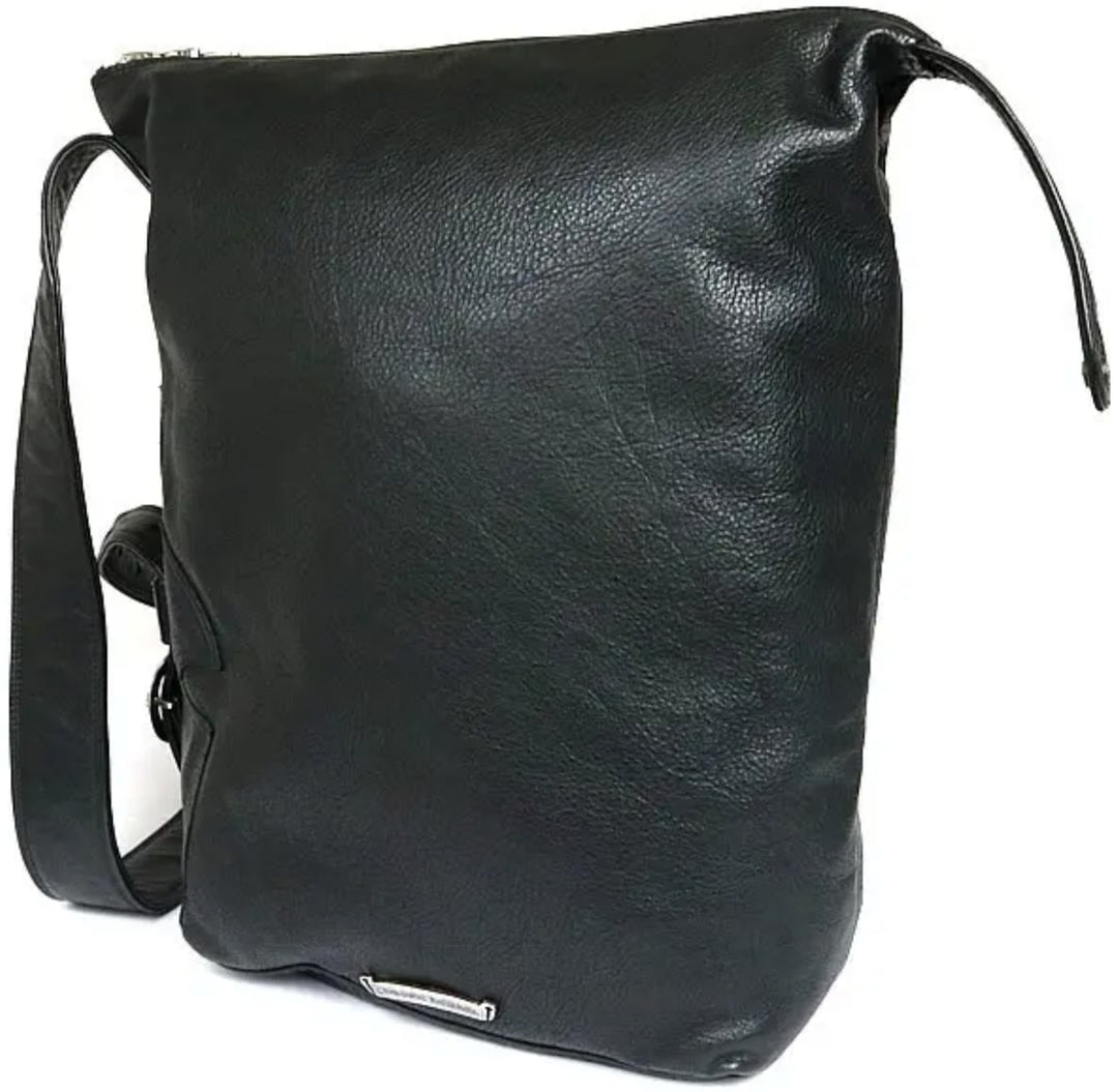 Chrome Hearts '5 Cross Patch' Black Leather Shoulder Bag
