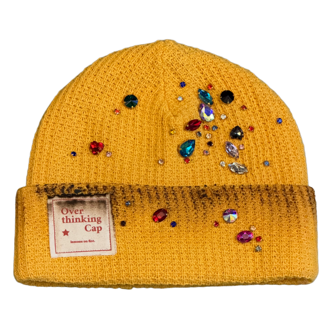 Lemons On Fire 'Multi-Color Crystals' Yellow Beanie