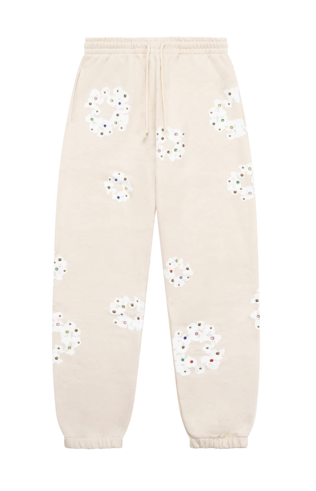 Denim Tears 'Oatmeal' Rhinestone Wreath Sweatpants