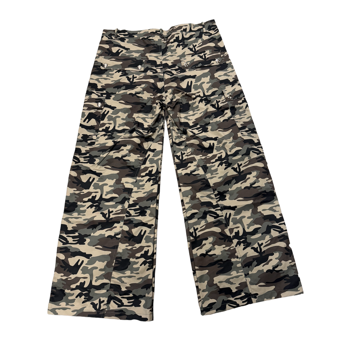 Saint Vanity 'Camo Green Patch' Nylon Cargo Pants