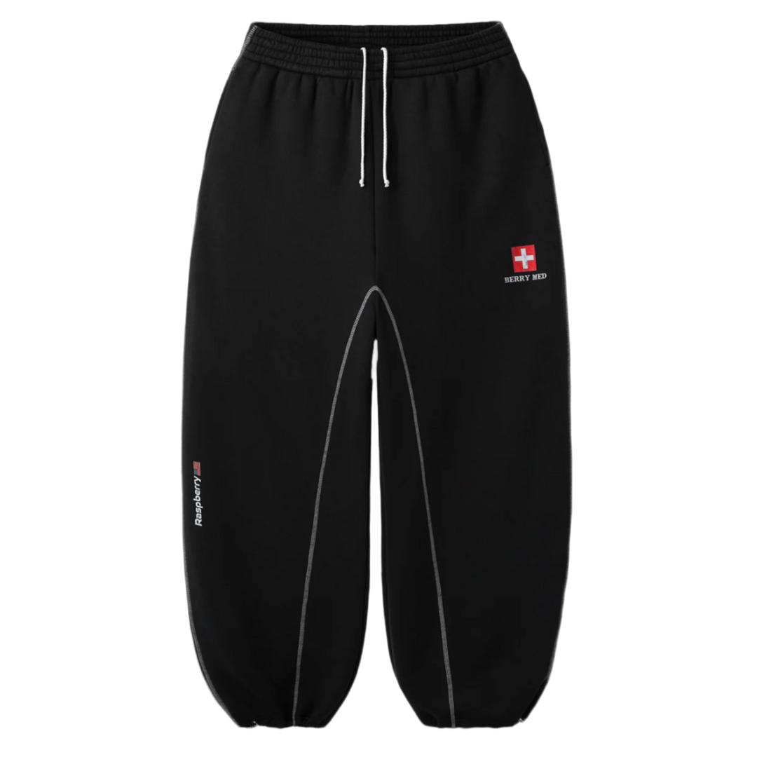 Gold + Vintage Raspberry Hills 'Berry Med' Black Sweatpants