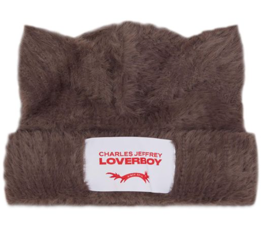 Charles Jefferey Loverboy 'Chunky Ears' Fluffy Brown Beanie