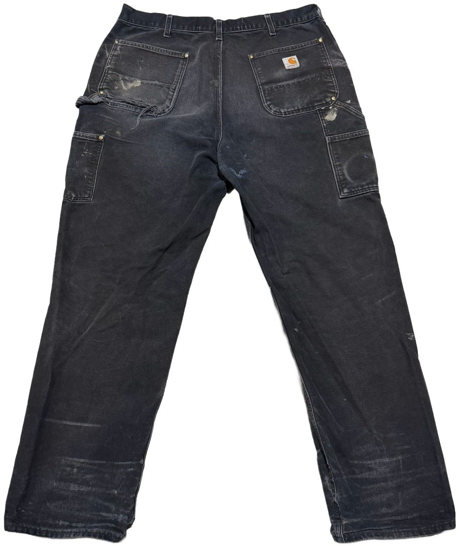 Carhartt 'Black Paint' Distressed Double Knee Vintage Work Pants