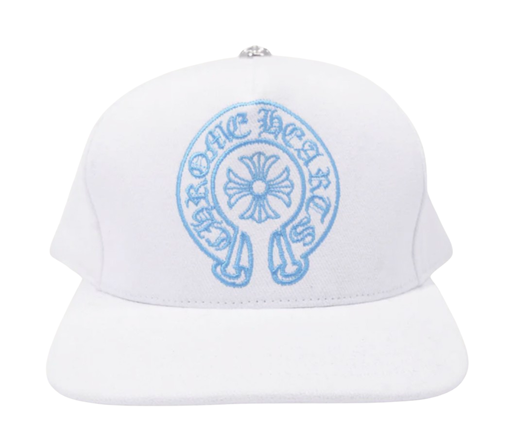 Chrome Hearts 'Horseshoe Logo' White/Blue Snapback Hat