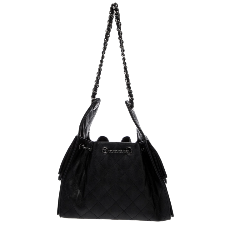 Chanel 'Black' Caviar Quilted Leather Small 25 Hobo Bag