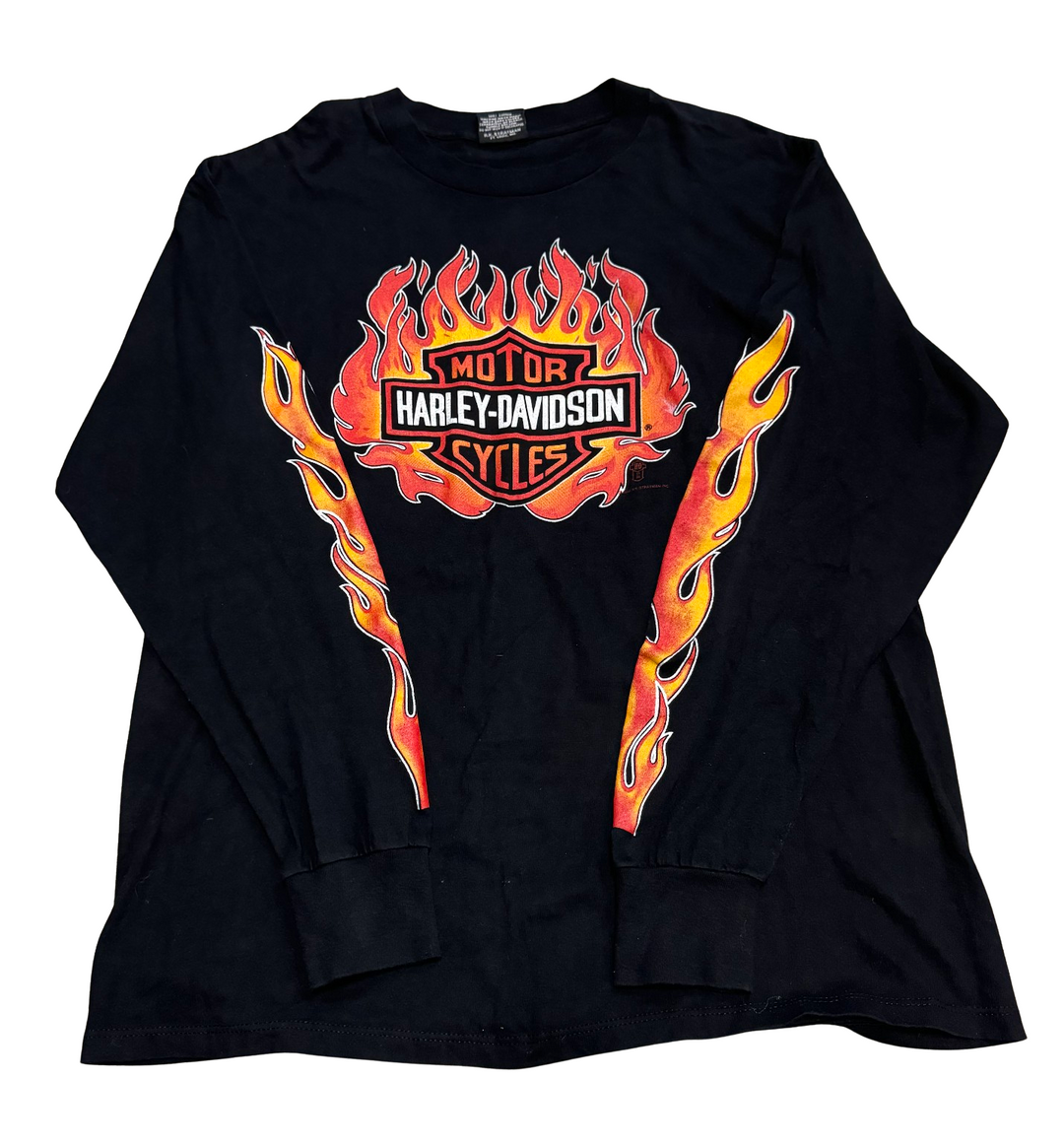 Harley Davidson 'Mills' Black Vintage Longsleeve Tee