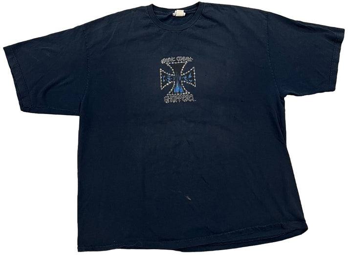 West Coast Choppers 'Blue Bike' Rhinestone Vintage Tee