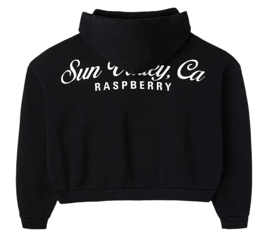 Gold+Vintage Gallery Raspberry Hills 'Sun Valley' Black Zip Up Hoodie