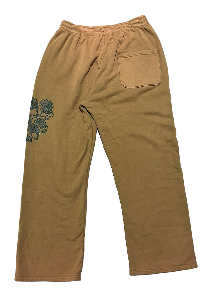 Bossi 'Green and Tan' Rhinestone Sweatpants