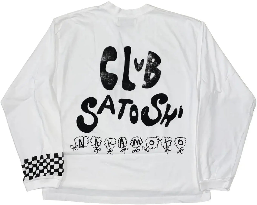 Satoshi Nakamoto 'Acid' White Longsleeve