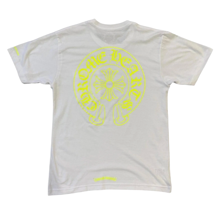 Chrome Hearts 'Neon Horseshoe Logo' White Pocket Tee