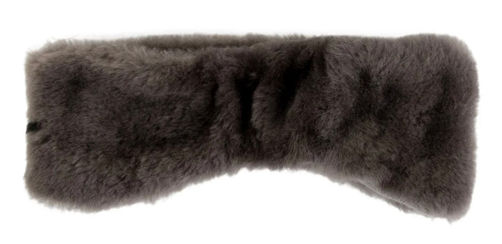 Chanel Grey Shearling 'CHANEL' Soft Headband/Ear Cover