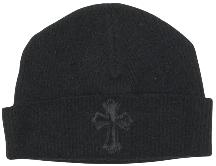 Chrome Hearts 'Black' Pony Hair Cross Patch Beanie