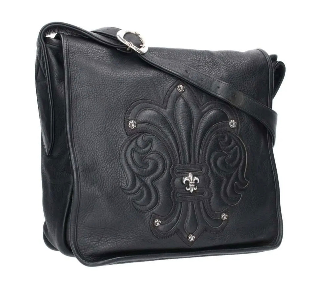 Chrome Hearts 'Fleur' Leather Messenger Bag