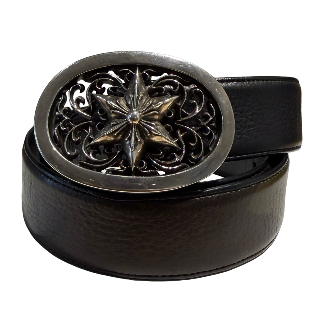 Chrome Hearts 'Star Buckle' Camo Strap Leather Belt