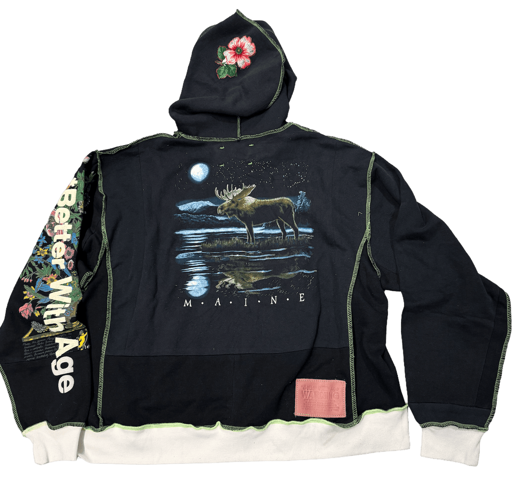 *Better With Age 'Halifax Reconstructed' Zip Up Black Hoodie