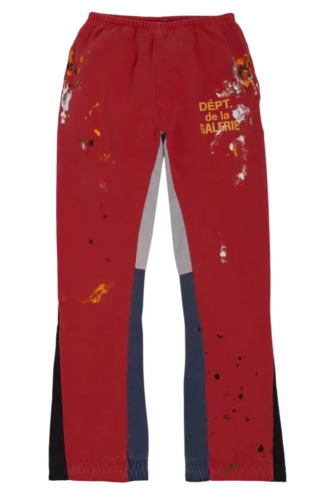 Gallery Dept. 'Red' French Logo Flare Sweatpants