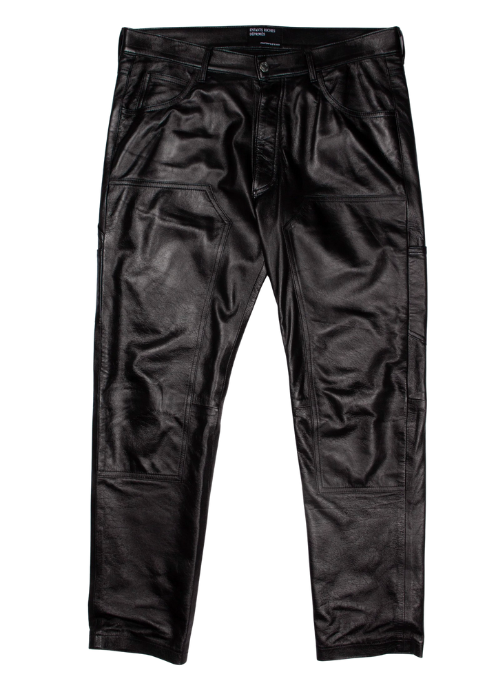 Enfants Riches Déprimés 'Black' Leather Carpenter Pants