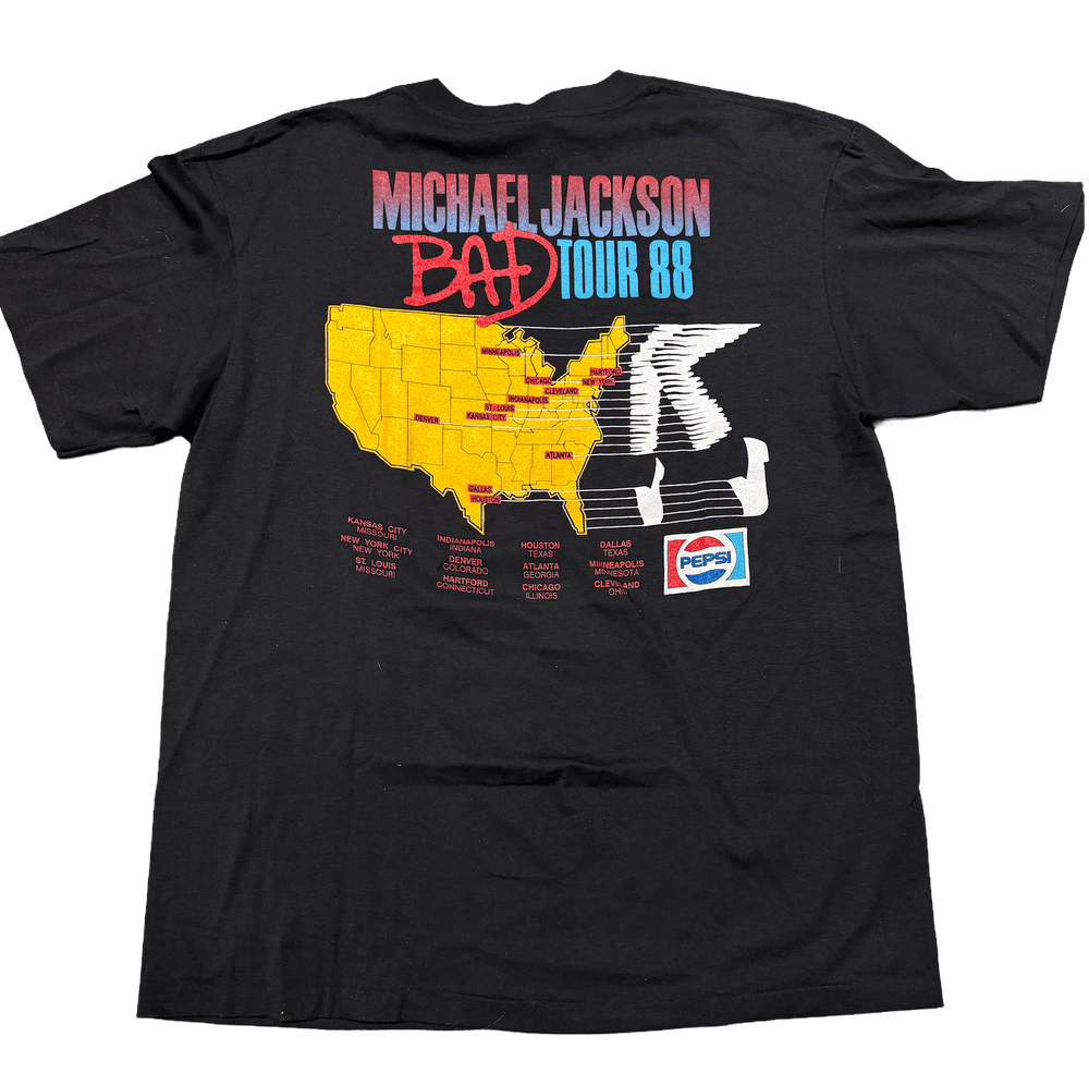Not Applicable 'Michael Jackson Bad Tour 1988' VIntage Black Tee