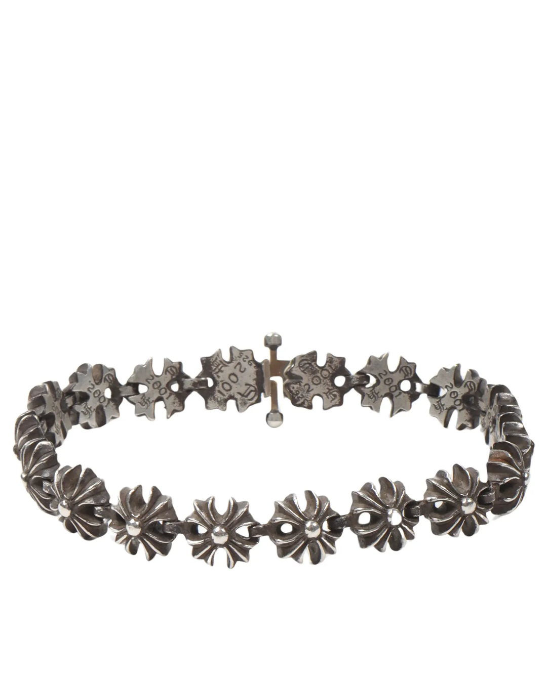 Chrome Hearts 'Mini Plus Cross' 8" Silver Bracelet