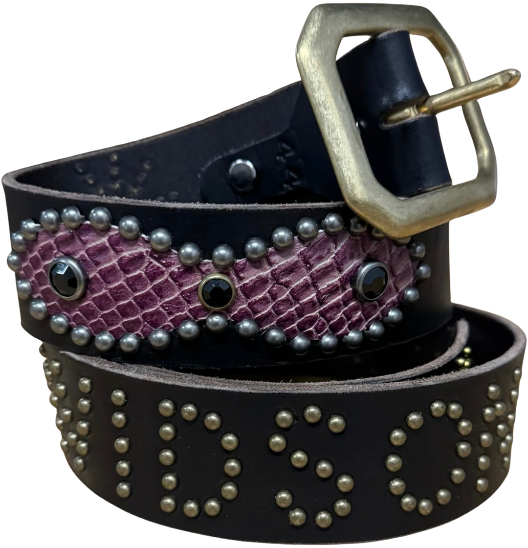 Studded 'Purple Snake' Harley Davidson Belt