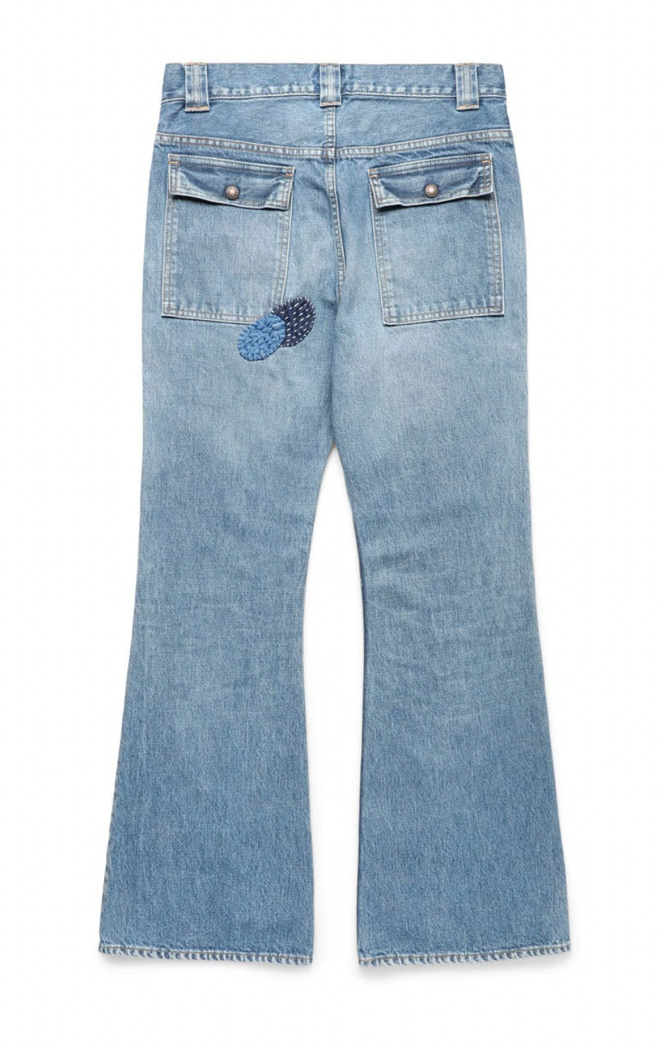 Kapital 14 Oz Denim Bush 'Cactus Emroidery' Flare Jeans