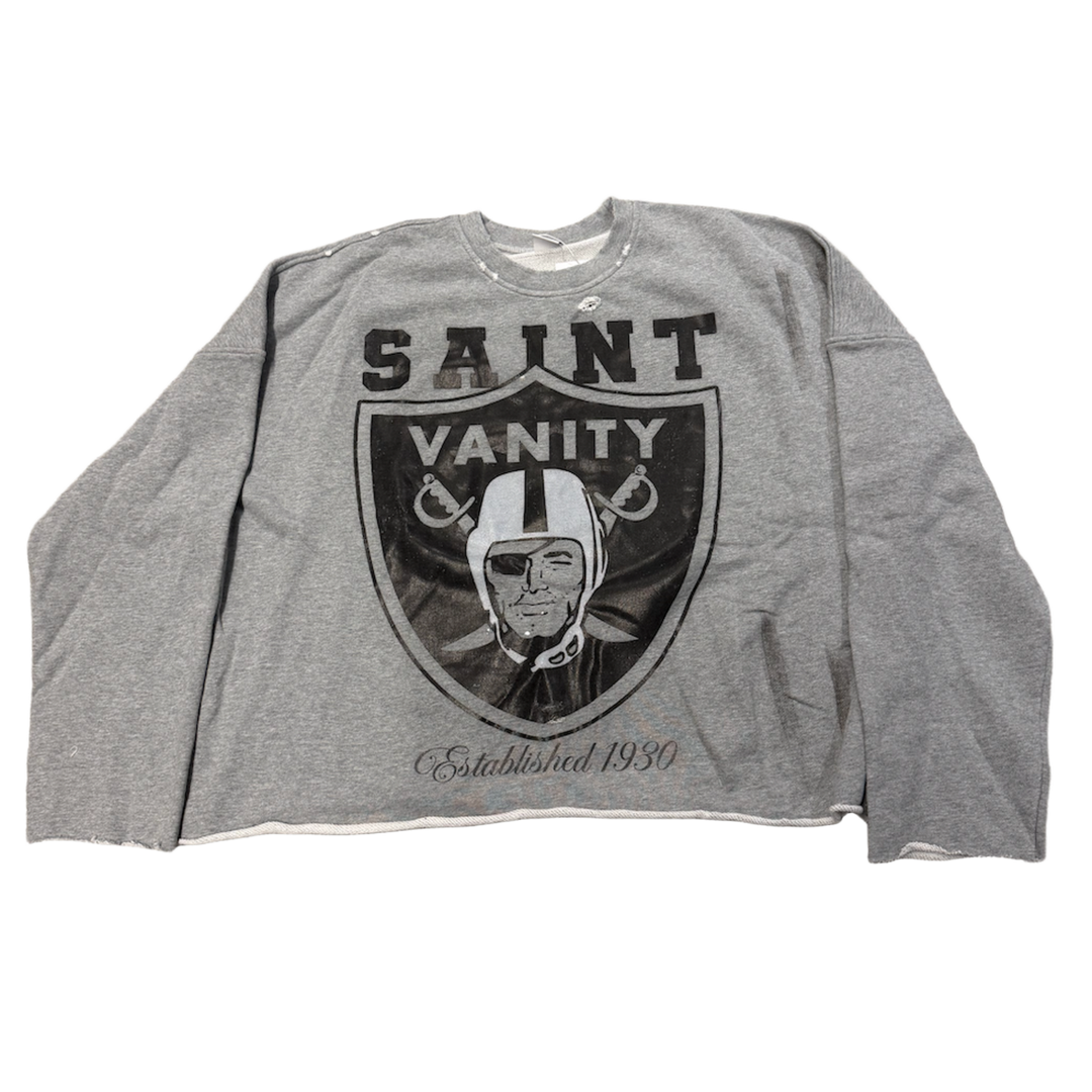 Saint Vanity 'Raiders' Distressed Crewneck