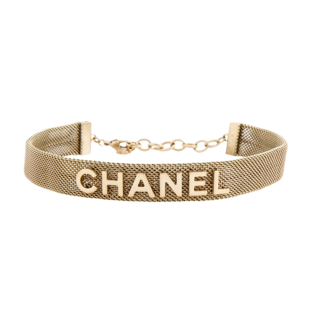 Chanel 'Gold Mesh' Band/Choker Necklace