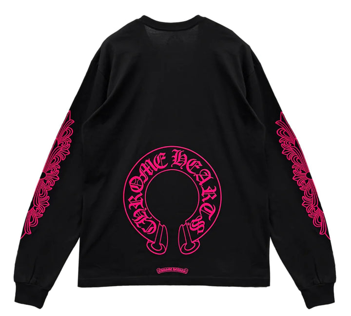 Chrome Hearts 'Pink' Horseshoe Logo Longsleeve Pocket Tee