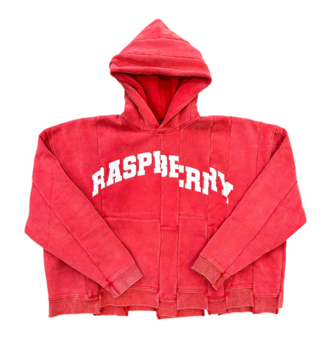 Gold+Vintage Gallery Raspberry Hills 'Spliced' Red Hoodie