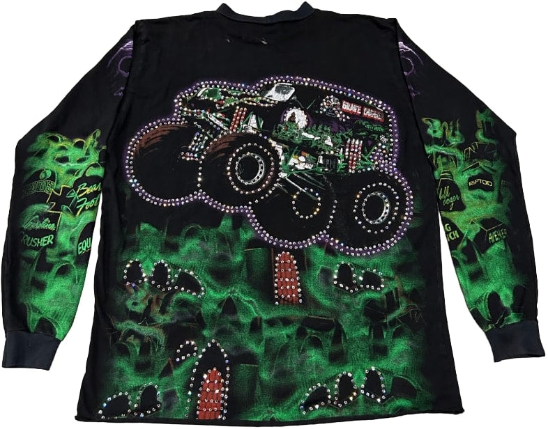 Grave Digger 'Haunted House' Vintage Rhinestone L/S