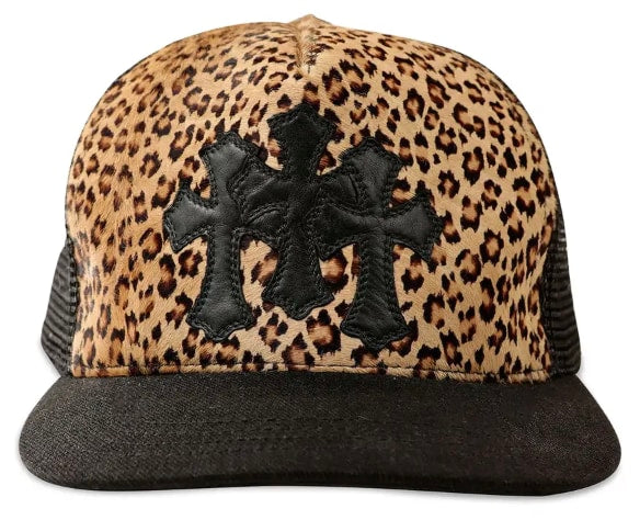 Chrome Hearts 'Leopard Pony Hair' Cemetery Trucker Hat